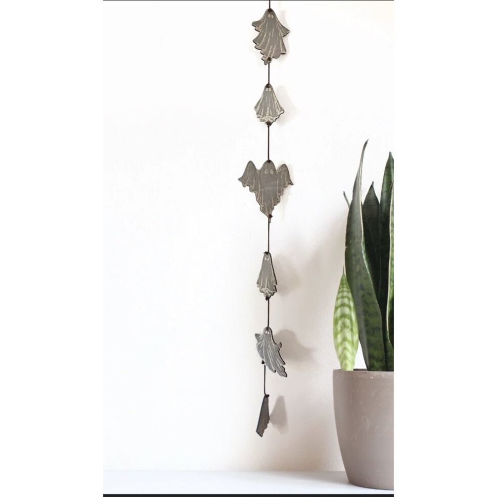 Wood Ghost Garland Halloween Decor Fall Wall Hanging Handcrafted C/SA Creative